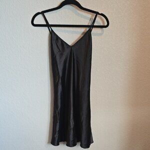 Elegant Black Satin Slip Dress